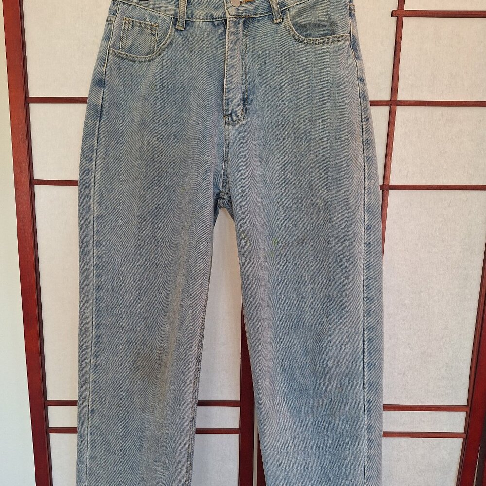 Light Blue Straight Leg Jeans